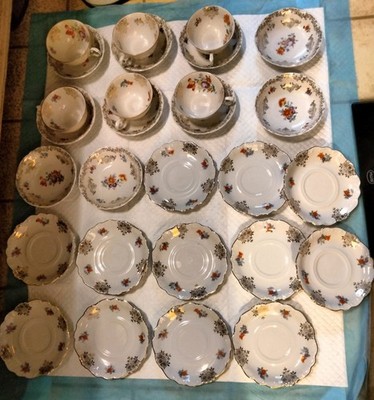 Vintage Schumann Bavaria Germany US Zone 26 Piece Porcelain Cups,Saucers, Bowls 