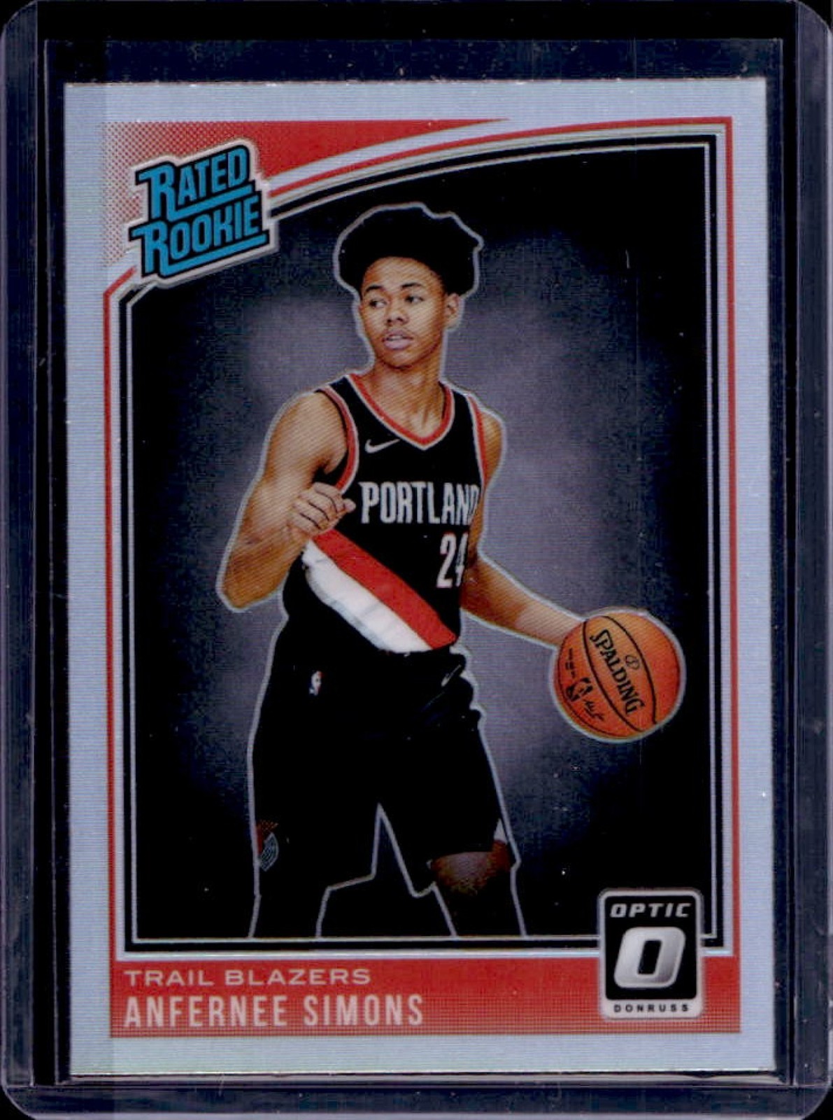 2018-19 Donruss Optic Anfernee Simons Holo Rookie RC #186 Trail Blazers