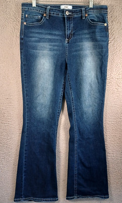 YMI Womens Denim Blue Jeans Size 17/33 Premium Stitch Pockets Zipper Bootcut