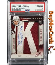 2013 Nathan MacKinnon Panini Prime Genuine Marks RC Rookie Auto /9 #GMNMK PSA 8