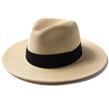 FURTALK Panama Hat Sun Hats for Women Men Wide Brim Fedora Straw Beach Hat UV...