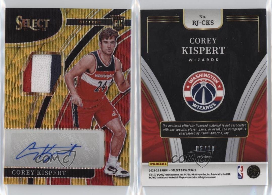 2021-22 Panini Select - Rookie Jersey Autographs Corey Kispert #RJ