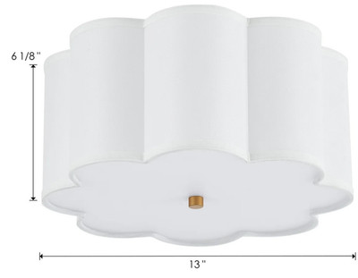 NIB OLINDE LINEN BLEND FLUSH MOUNT CEILING LIGHT BY MERCER 41, OFF WHITE SHADE