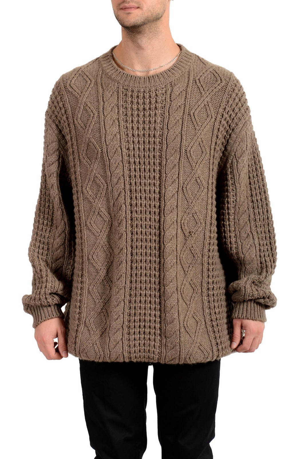 Мужской свитер-пуловер Versace из 100 кашемира плотной вязки с круглым вырезом US XL IT 54 105790₽