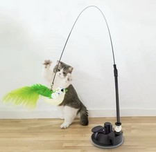 Jouet interactif pour chat – Oiseau à plumes avec ventouse – Jeu autonome