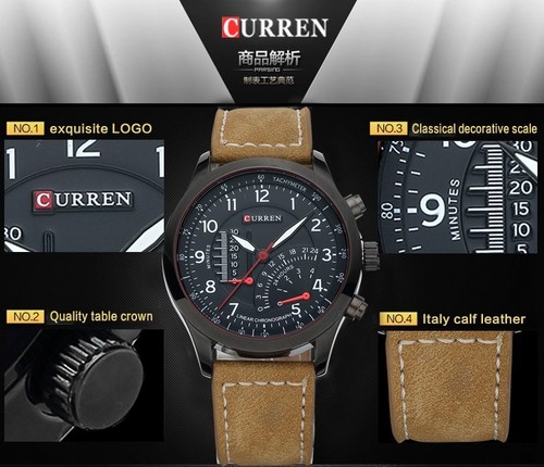 Belle Orologio Militare Sport Per Uomo Curren Quarzo Cinturino In PROMOZIONE* - Foto 6 di 7