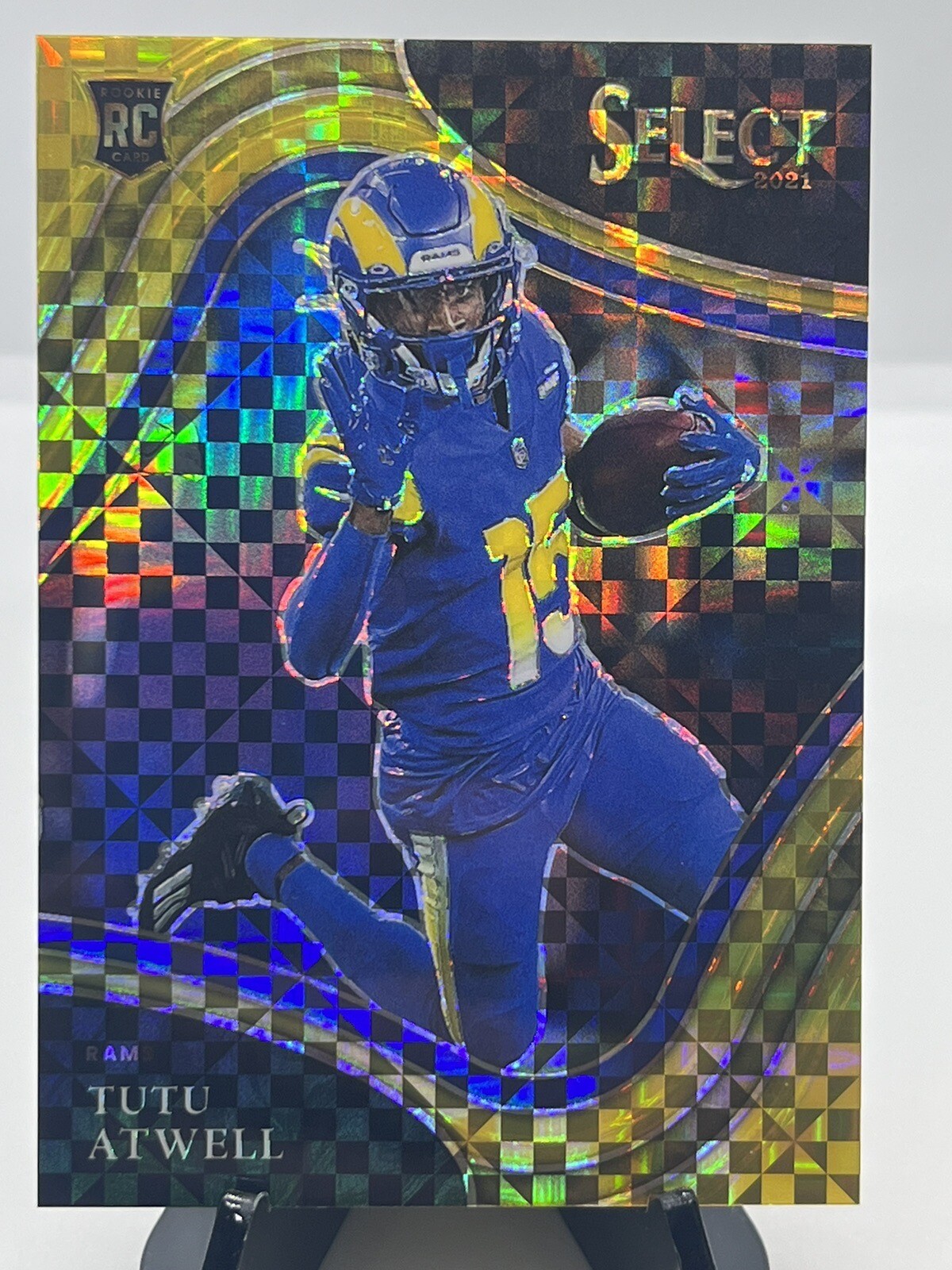 2021 Panin Select TUTU ATWELL Gold Checkerboard /10 Field Level RC #361 Rams