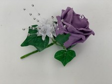  wedding buttonholes rose flower bouquets ivory purple groom best man,single,red