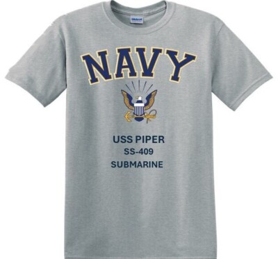 USS PIPER  SS-409* SUBMARINE*NAVY EAGLE*SHIRT. OFFICIALLY LICENSED