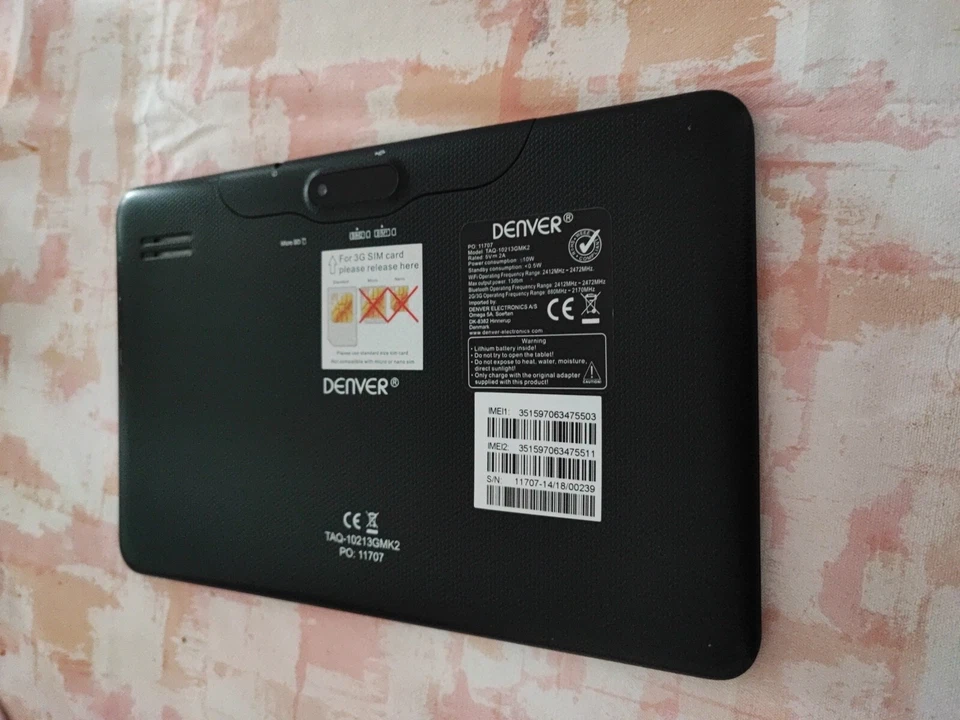 Denver TAQ-10213 Tablet (10,1") 16 GB+1 GB Riß Android 8.1 Go WLAN defekt - Bild 2 von 3