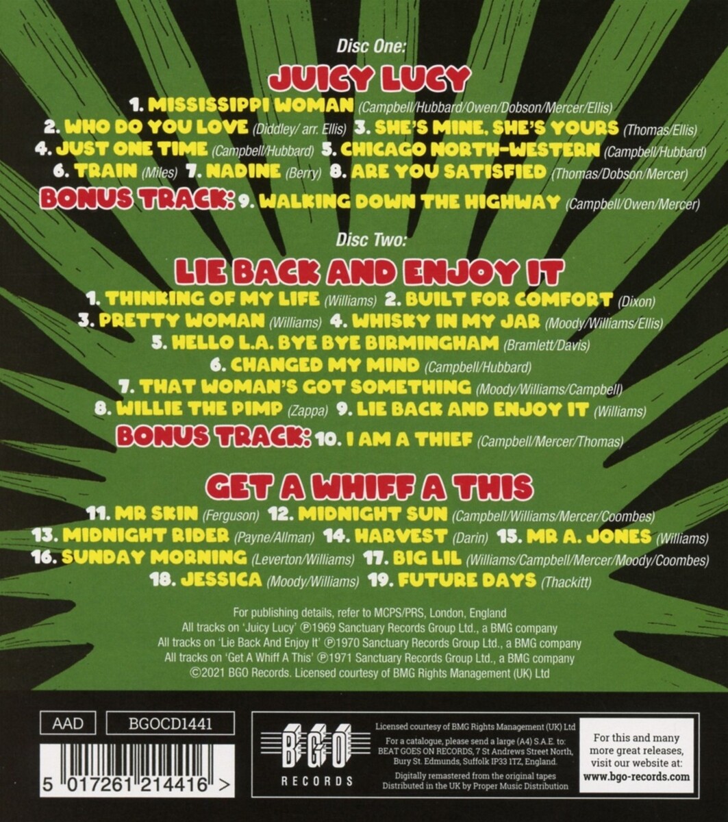 Thumbnail - Juicy Lucy / Juicy Lucy/lie Back And Enjoy It/get A Whiff