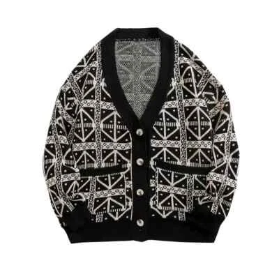 Herren Unisex Strickjacke Pullover Jacquard Thermal Pullover Paar Strick - Bild 1 von 4