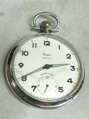 Montre Gousset Ancienne En Métal Vintage CALVIA - Occasion, Montre De Poche Classique