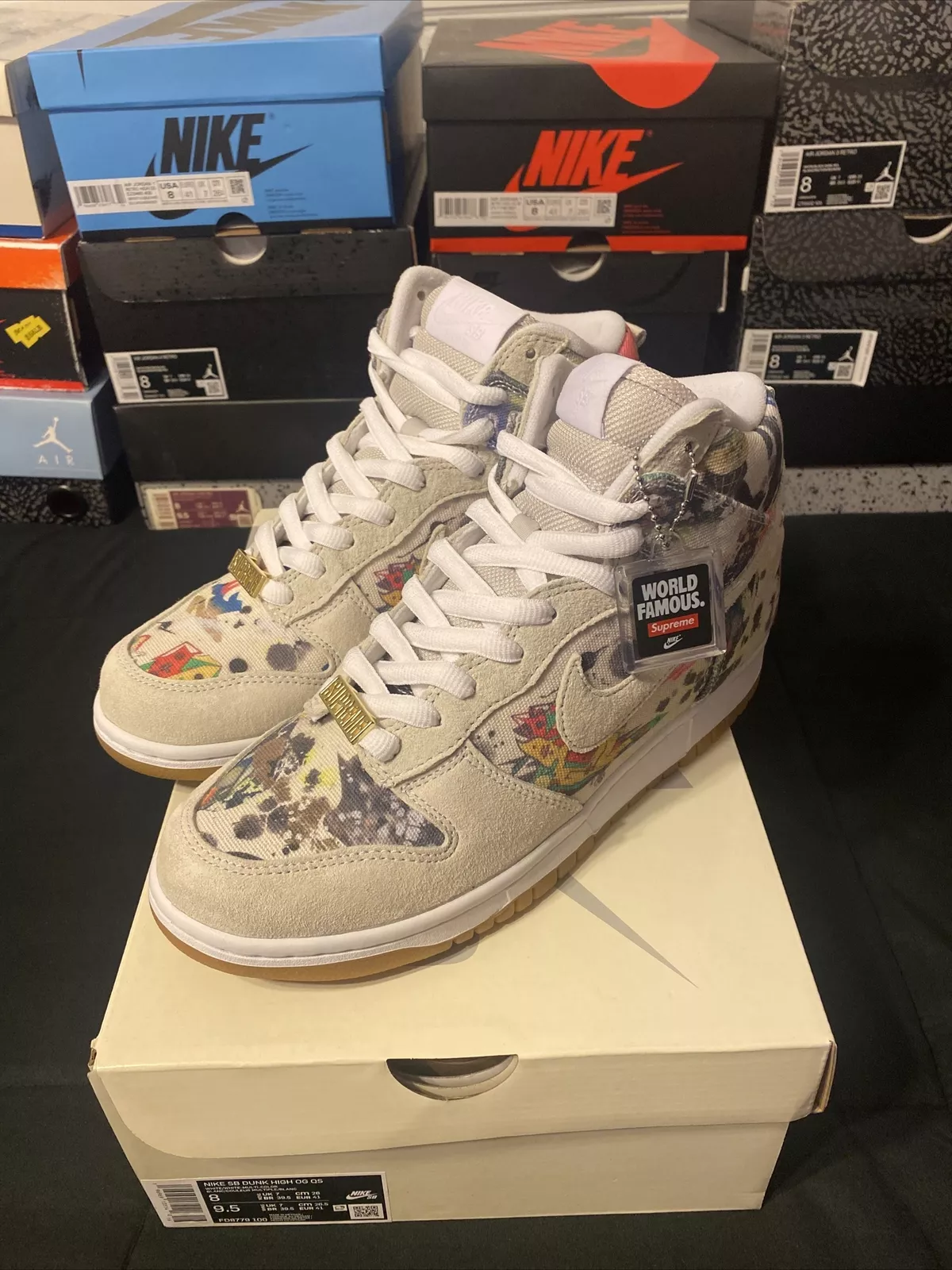Taille 8   Nike SB Dunk High x Supreme Rammellzee