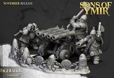 Dwarf Artillery Organ Gun - Highland Miniatures 28mm