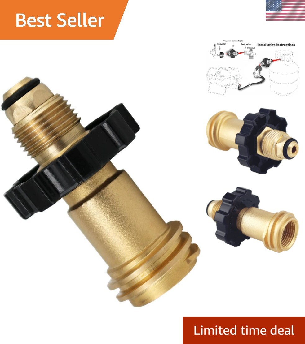 Secure Propane Tank Fitting: POL to Type 1 Conversion Kit with Easy Grip Wrench