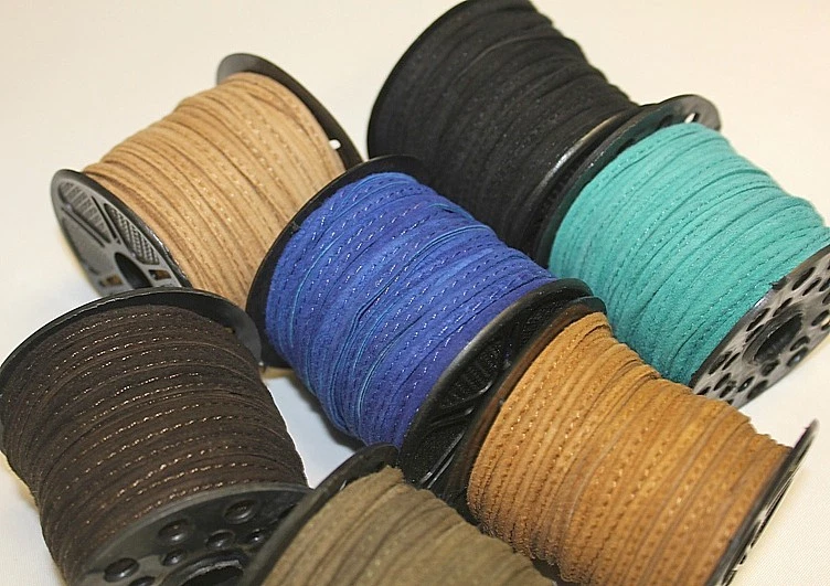 Real Suede *High Quality* Leather * Stitched * 3mm Wide * Six Color Available - Image 2 of 2