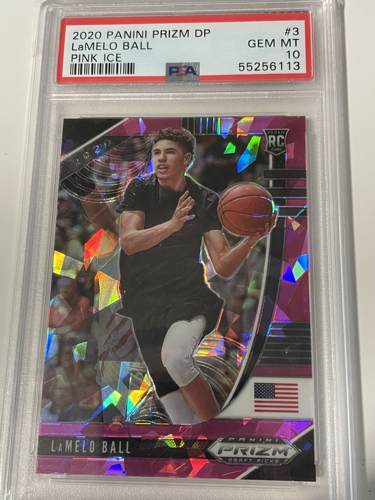 2020 Panini Prizm LaMelo Ball pink ice PSA 10