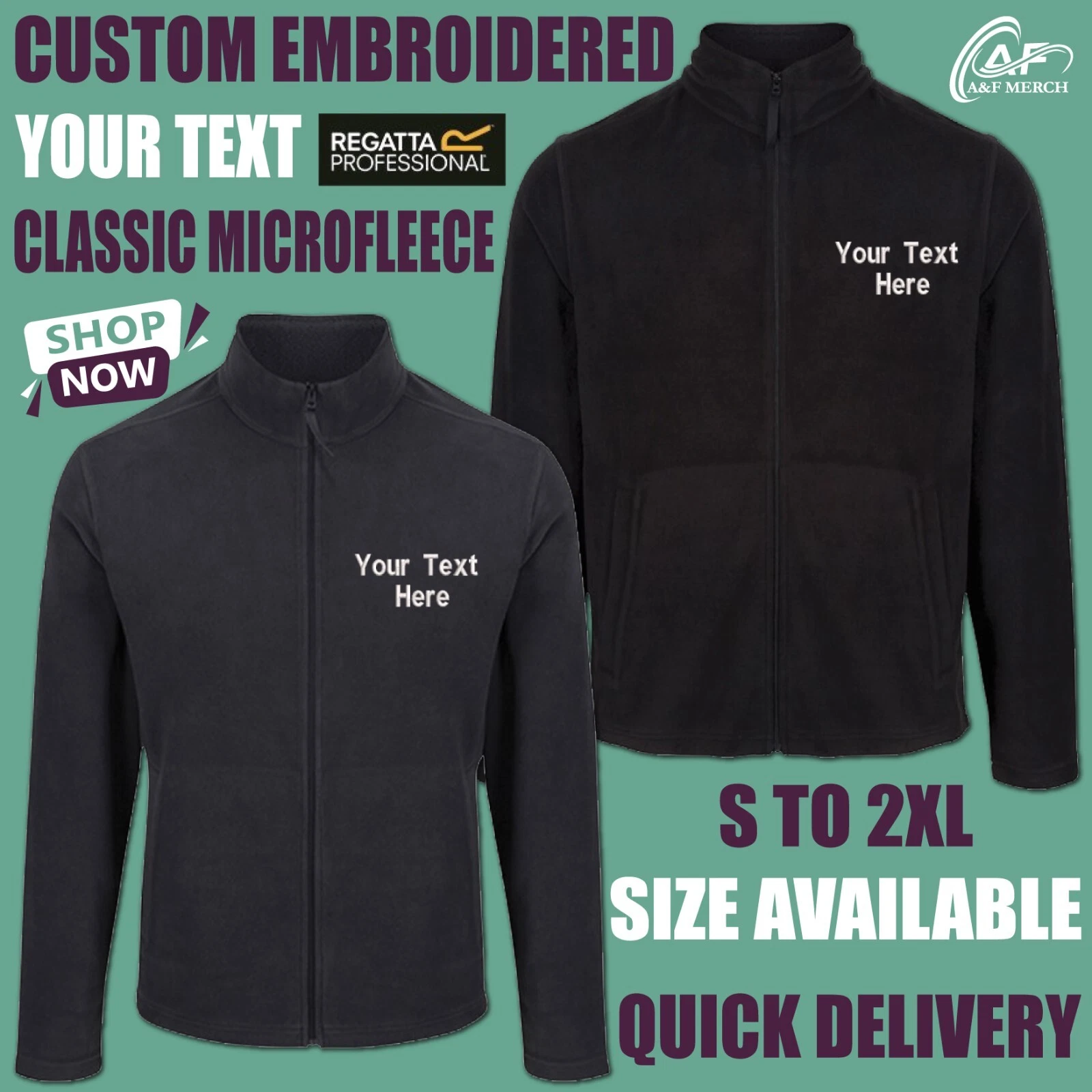 Personalised Custom Embroidered Regatta Classic Microfleece Jacket Workwear