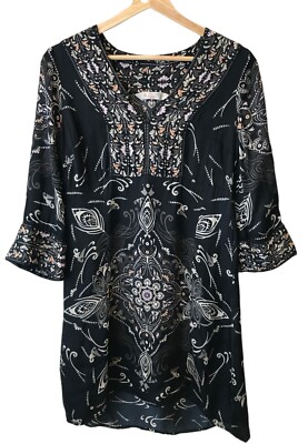 Odd Molly Women's Soft Lightweight Viscose Dress Black Size 0 Witchy Goth READ