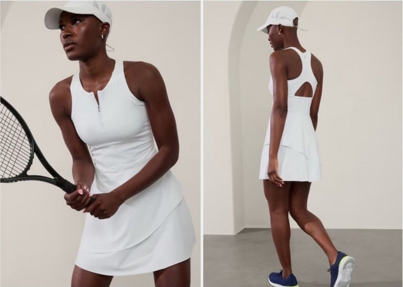 Athleta  Break point Tennis Pickleball Dress Women’s small  white new w tag