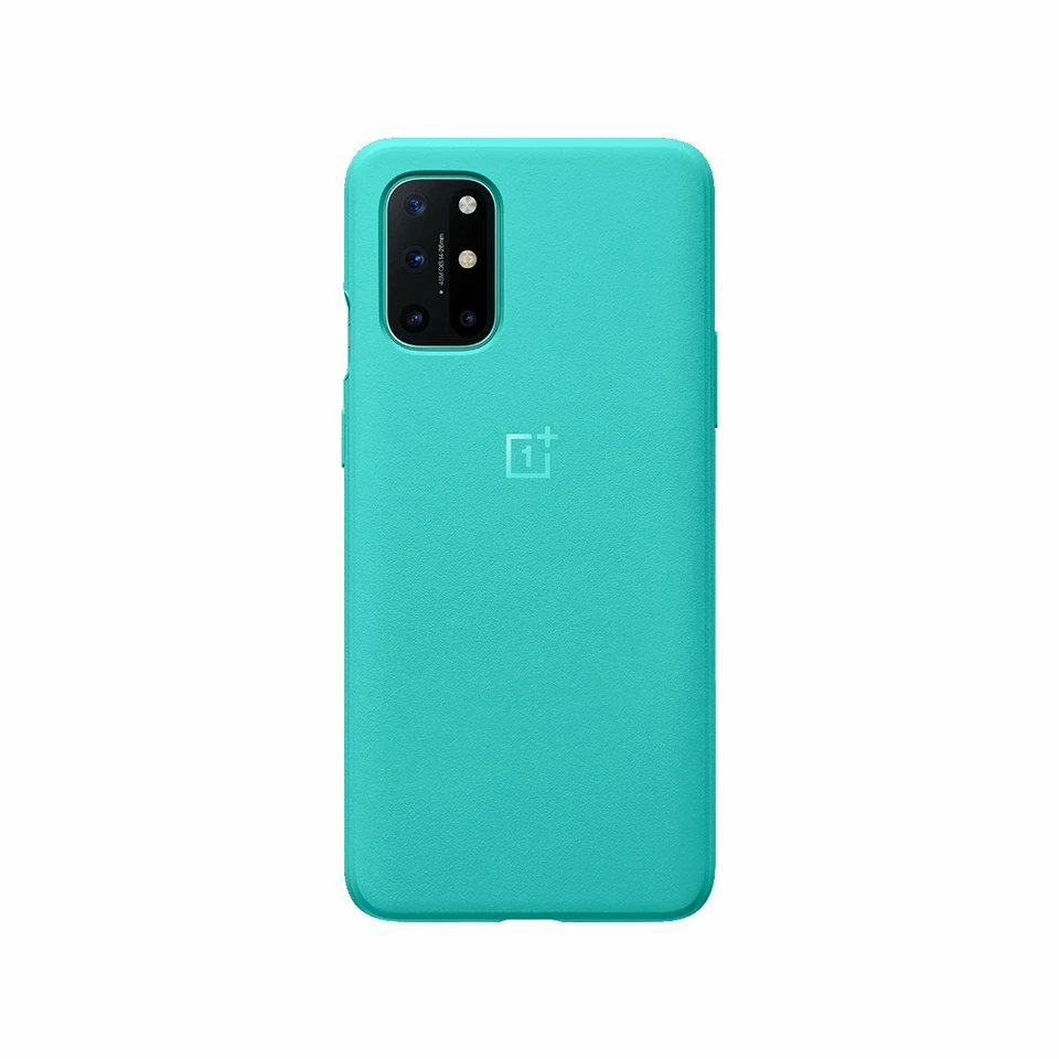 Funda protectora trasera original oficial OnePlus 8T arenisca cian parachoques Foto 2 de 4