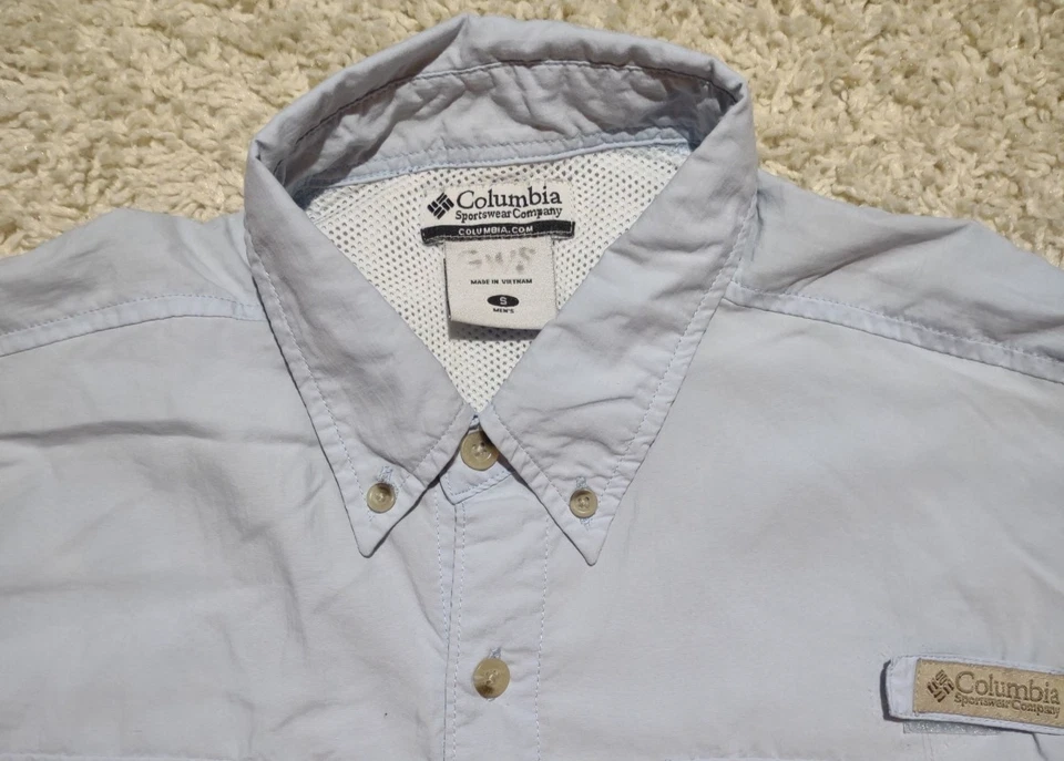 Columbia PFG Men's Small Shirt Button Down UPF 30 Vented Blue Fishing Outdoor - Image 4 of 4