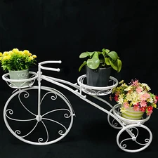 Tricycle Bicycle Plant Stand Flower Pot Cart Holder Planter Rack Indoor&Outdoor