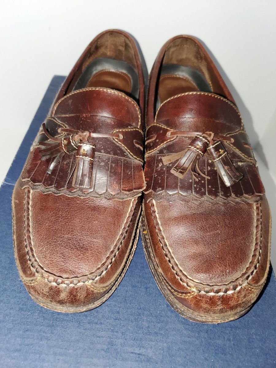 Neil M. men leather loafer, double sewn moc vamp, tassels  display picture 2