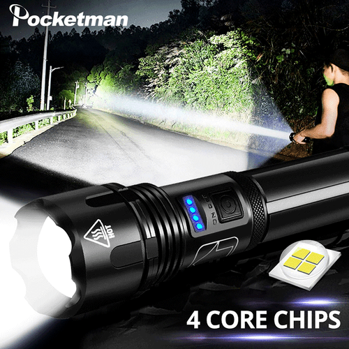 P70 LED Taschenlampe Zoom Leistungsstarke USB Lade 18650 Wasserdichte Hellere - Bild 1 von 9