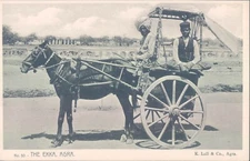 Britsh India AGRA an ekka carriage 1910s PC