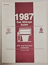 1987 US Department Of Energy "Gas Milage Guide" 15 Pages 8" X 11" Near Mint