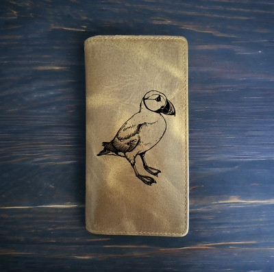 Puffin Rodeo Wallet Cowboy Western Buffalo Leather Premium Animal Bird Gift NEW