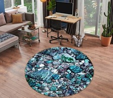 3D Underwater Blue Stones NBC494621 Game Rug Mat Elegant Photo Carpet Mat Romy