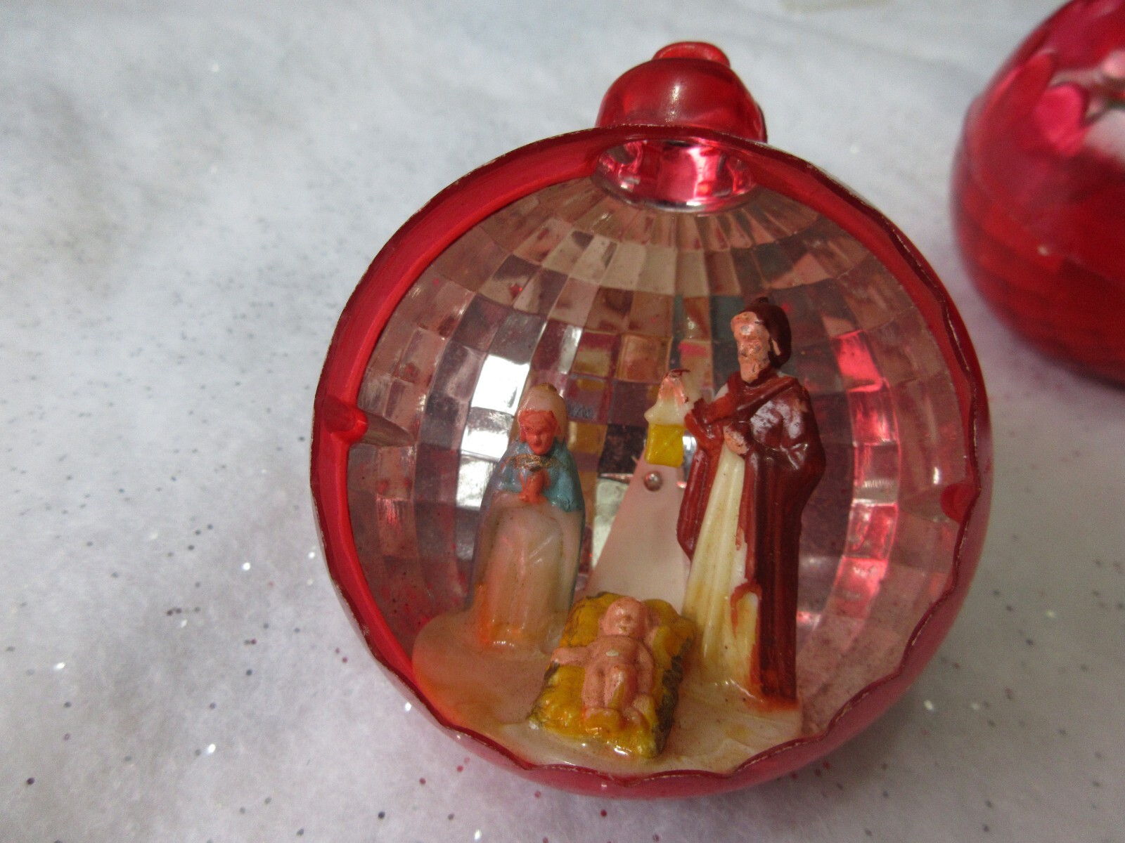 Vintage Plastic Diorama Christmas Tree Baubles eBay