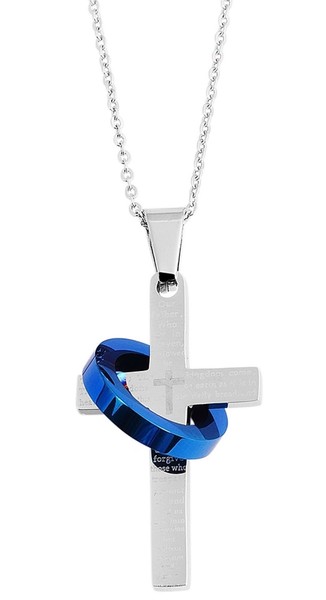 Akzent Edelstahl Kreuz Anker Edelstahlkette Halskette Edelstahlkarabiner Kette-image