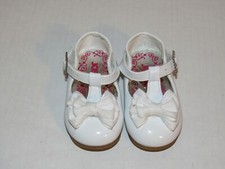 New Josmo White Patent Dress Bow Shoes Girls Infant Baby Size 3