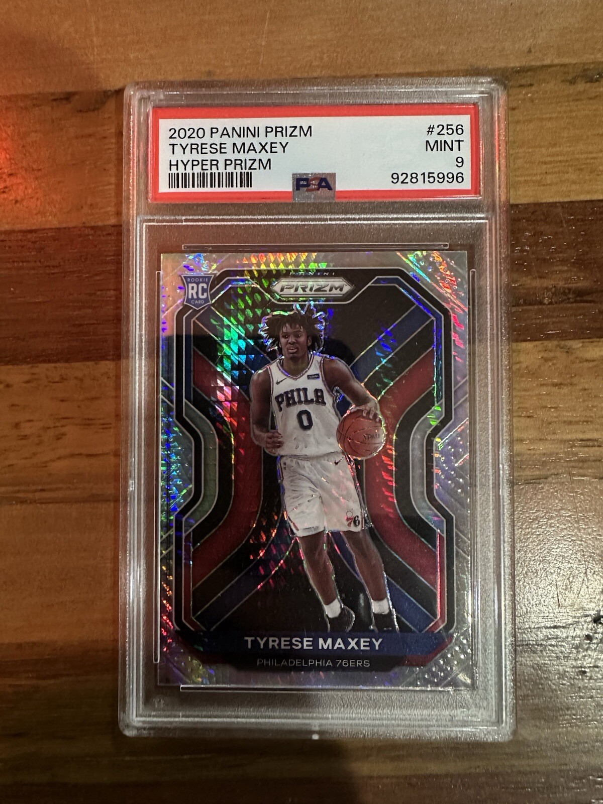 2020 Panini Prizm Tyrese Maxey #256 Hyper Prizm Rookie PSA 9 Philadelphia 76ers