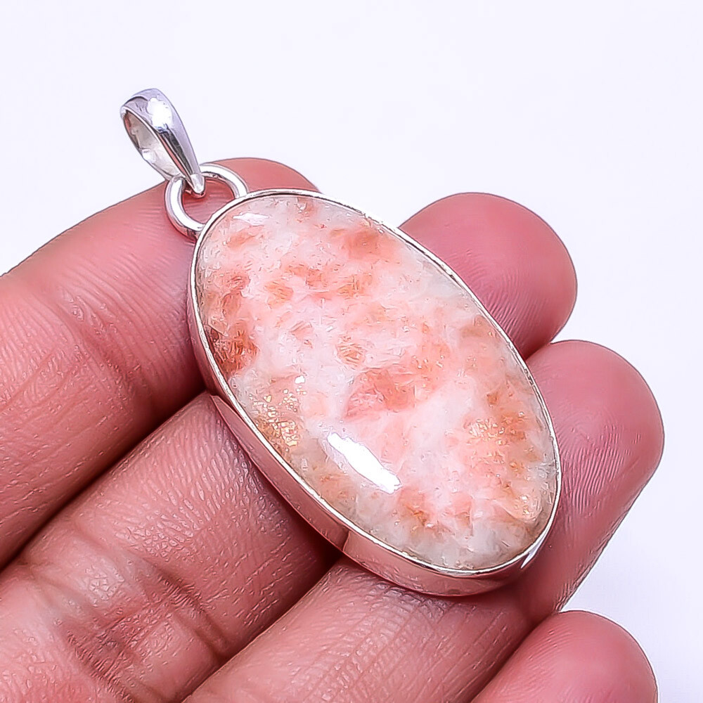 Golden Sunstone 925 Sterling Silver Pendant 1.87