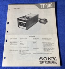 SONY TT-100 TUNER TIMER ORIGINAL SERVICE MANUAL SCHEMATIC M816x