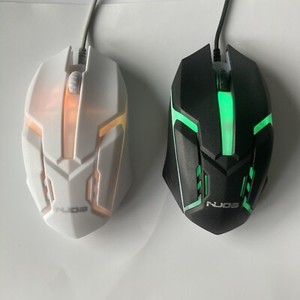 2 Pcs Souris de jeu filaire LED portable PC Mèche d'ordinateur optique Mice