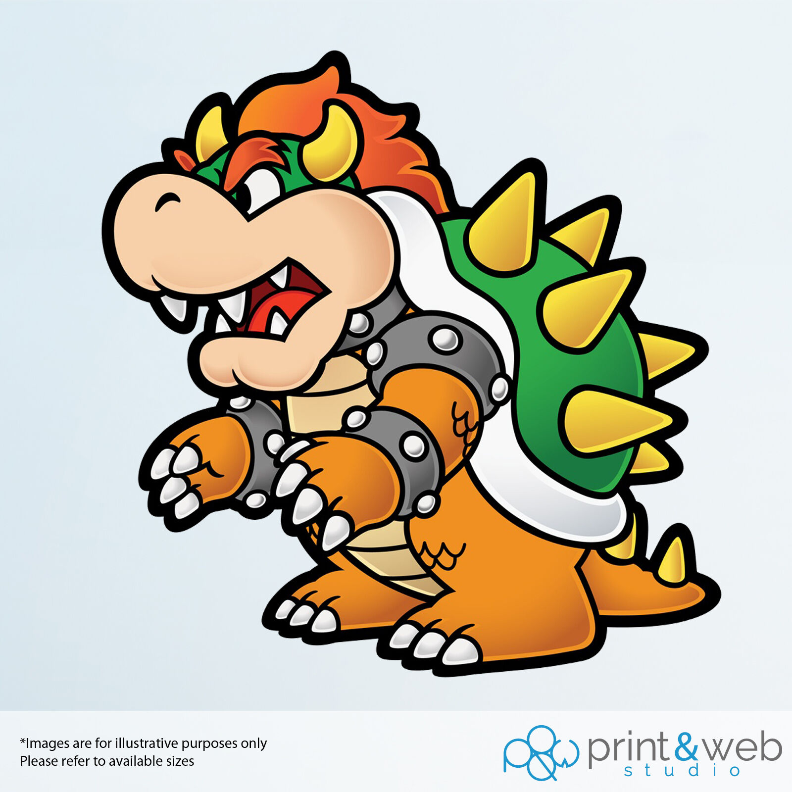 BOWSER Super Mario Bros Decal Removable WALL STICKER Home Decor Art Kids  Bedroom