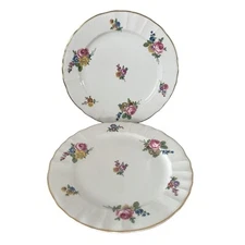 Bernardaud Co. Limoges France “Trianon” E & Co. 9.5” Plates Set Of 2 Floral READ