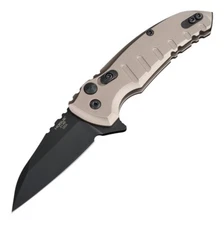 Hogue Knives X1 Microflip 2.75" Wharncliffe Black CPM-154 FDE Aluminum 24167