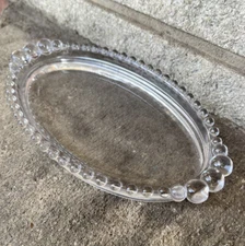 IMPERIAL CANDLEWICK OVAL GLASS SERVING TRAY DISH 9.25" X 5.25 "X 1"
