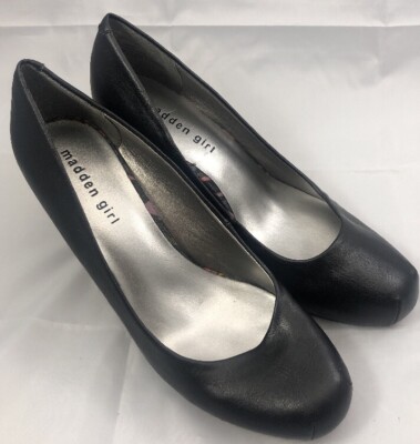 Madden Girl Women s Getta Patent Leather Platform Pumps Black Sz 9 High Heel