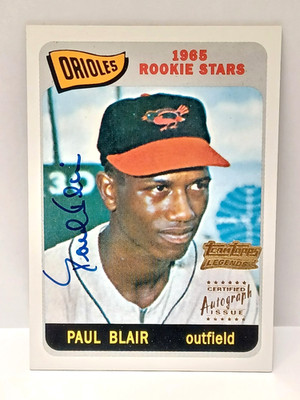 2002 TOPPS TEAM TOPPS LEGENDS PAUL BLAIR AUTOGRAPH # 443 TT-PB BALTIMORE ORIOLES