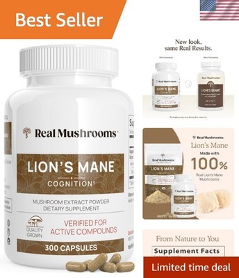 Lion s Mane Supplement Capsules - Organic Lions Mane Extract for Overall Well...