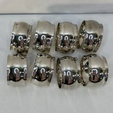 Set of 8 Silverplate  Napkin Rings