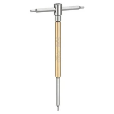 Sliding T-Handle Hex Key Wrench 2.5mm 3-Way Free Sliding Handle, Yellow Silver